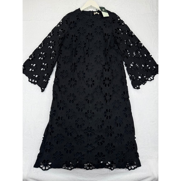 knee length dresses for ladies Yara Black Eyelet Mini Dress – Studio 3:19 main image 0